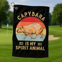 Capybara Is My Spirit Animal Golf Towel thumb 1
