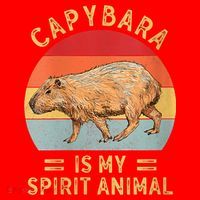 Capybara Is My Spirit Animal Santa Hat thumb 1