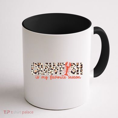 Crawfish Is My Favorite Season Cajun Leopard Lobster Gift Coffee Mug back