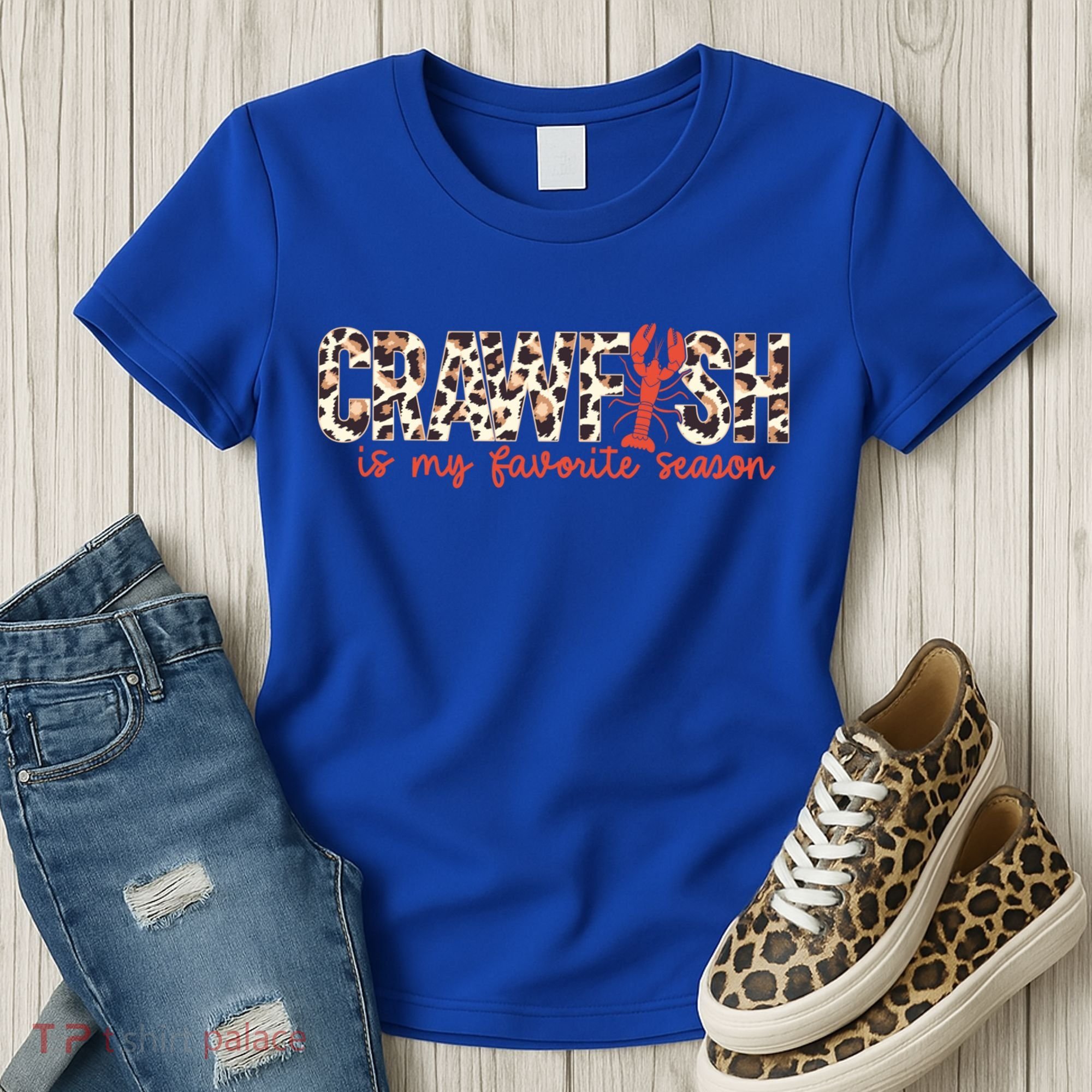 Crawfish Is My Favorite Season Cajun Leopard Lobster Gift Women's T-Shirt