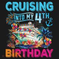 Cruising Into My 4th Birthday Trip Cruise Birthday Vacation Backpack thumb 2