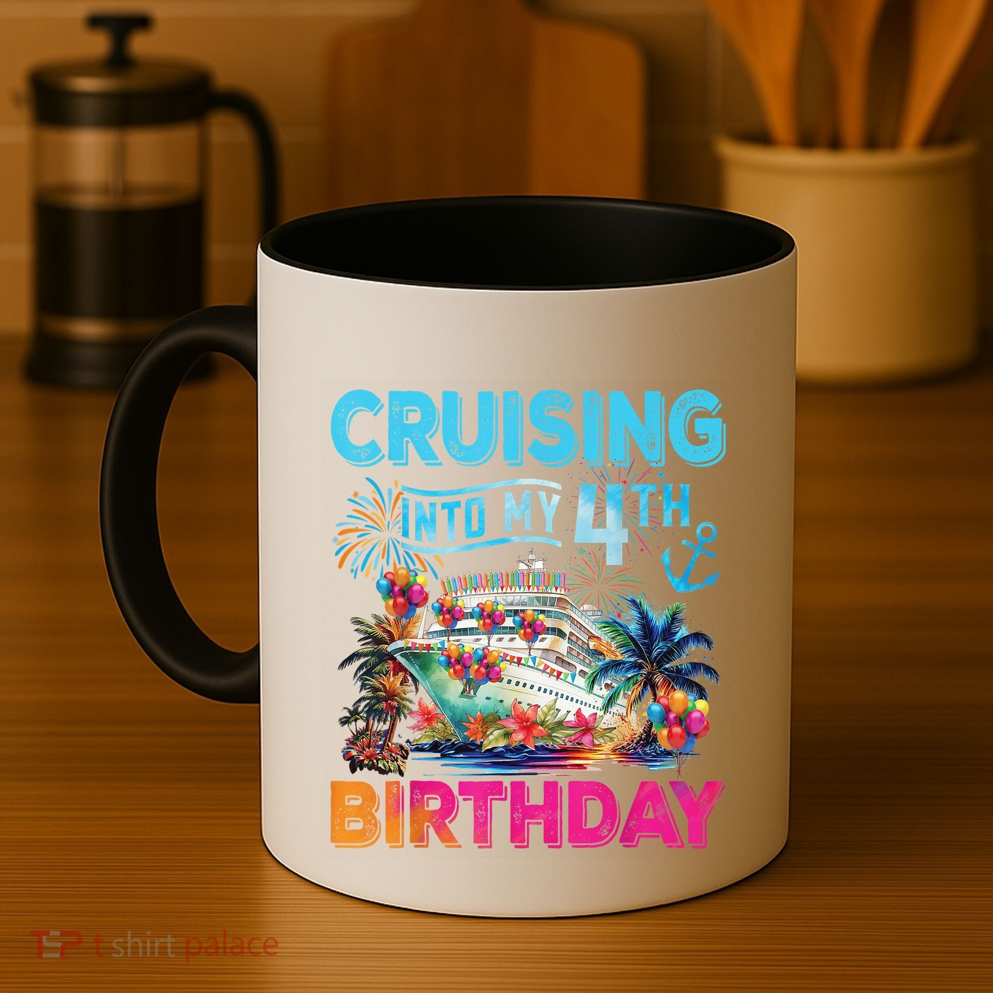 Cruising Into My 4th Birthday Trip Cruise Birthday Vacation Coffee Mug