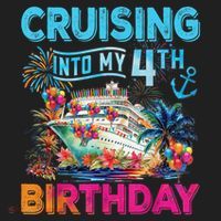 Cruising Into My 4th Birthday Trip Cruise Birthday Vacation Zone Performance Long-Sleeve T-Shirt thumb 2