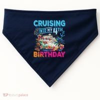 Cruising Into My 4th Birthday Trip Cruise Birthday Vacation USA-Made Doggie Bandana thumb 0