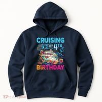 Cruising Into My 4th Birthday Trip Cruise Birthday Vacation Hoodie thumb 0