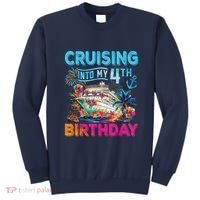 Cruising Into My 4th Birthday Trip Cruise Birthday Vacation Sweatshirt thumb 0