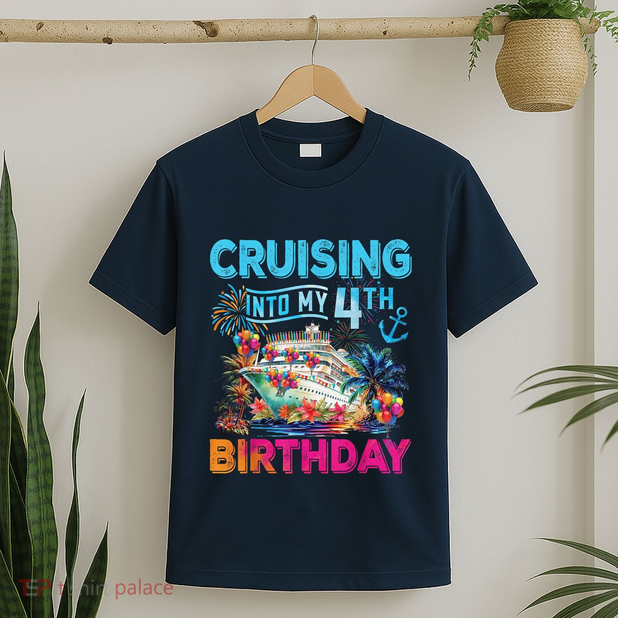 Cruising Into My 4th Birthday Trip Cruise Birthday Vacation T-Shirt