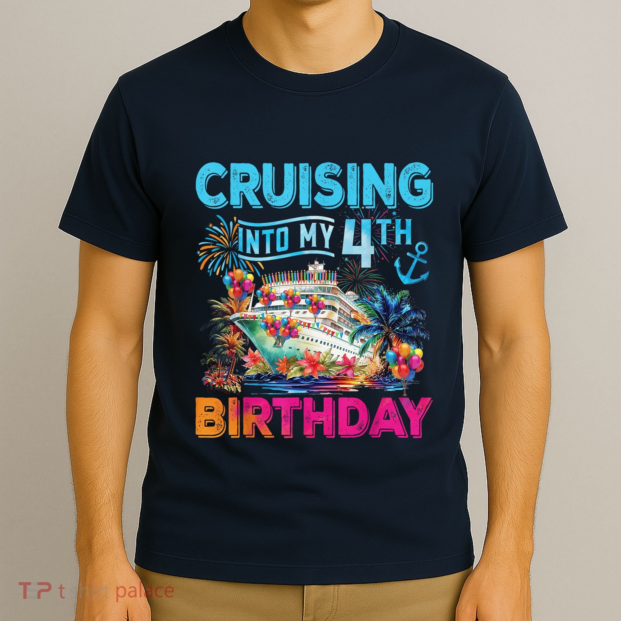 Cruising Into My 4th Birthday Trip Cruise Birthday Vacation T-Shirt
