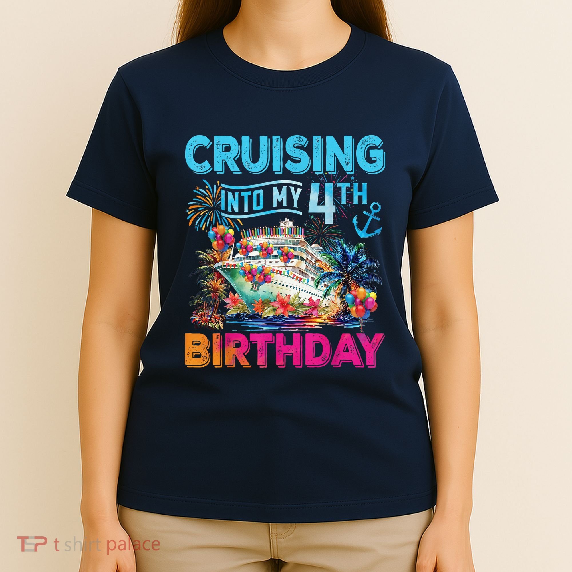 Cruising Into My 4th Birthday Trip Cruise Birthday Vacation T-Shirt
