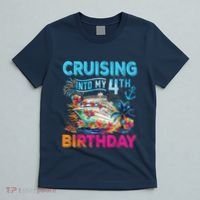 Cruising Into My 4th Birthday Trip Cruise Birthday Vacation T-Shirt thumb 5