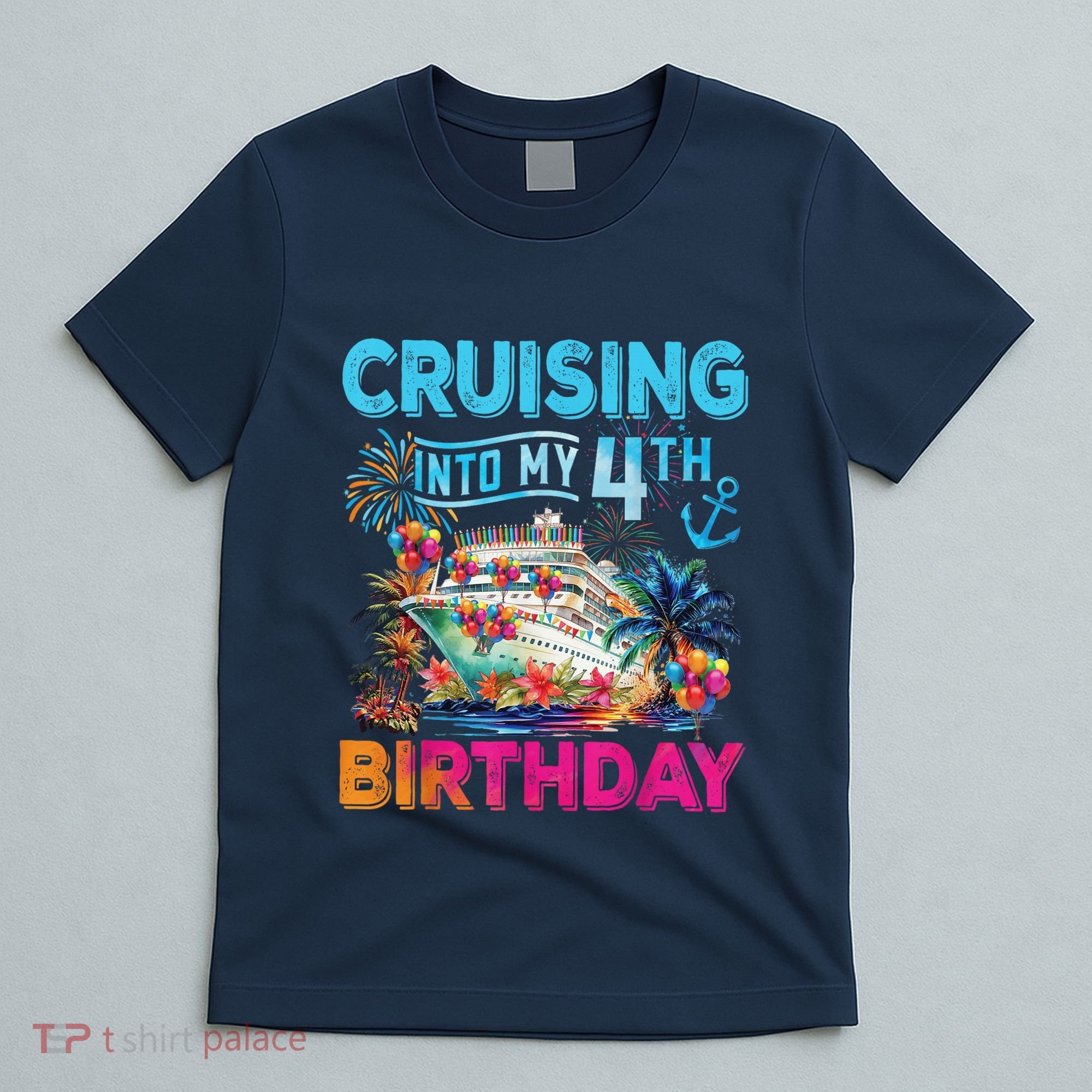 Cruising Into My 4th Birthday Trip Cruise Birthday Vacation T-Shirt