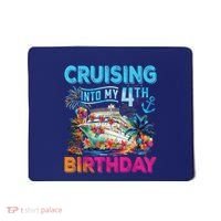 Cruising Into My 4th Birthday Trip Cruise Birthday Vacation Mousepad thumb 0