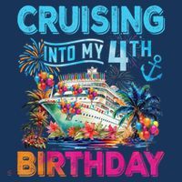 Cruising Into My 4th Birthday Trip Cruise Birthday Vacation Mousepad thumb 1