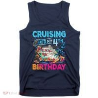 Cruising Into My 4th Birthday Trip Cruise Birthday Vacation Tank Top thumb 0
