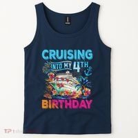 Cruising Into My 4th Birthday Trip Cruise Birthday Vacation Tank Top thumb 2