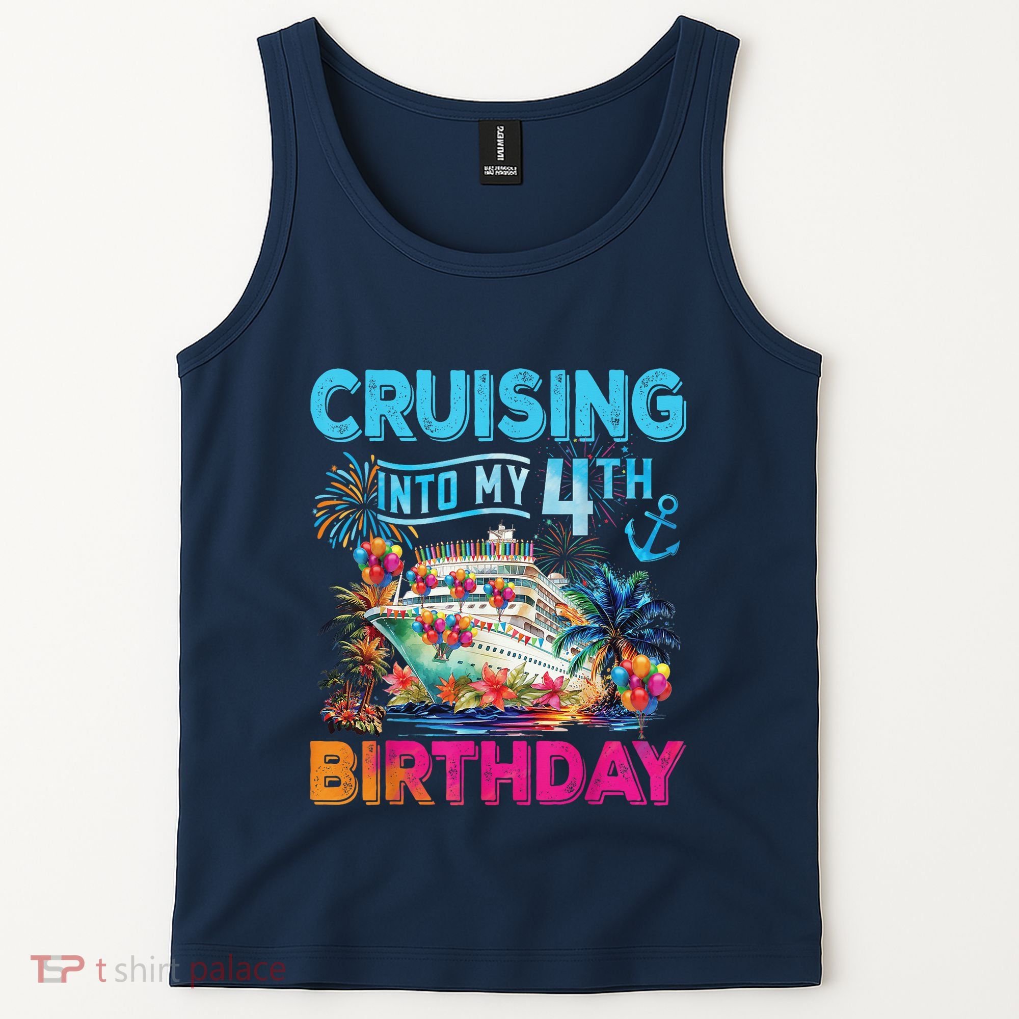 Cruising Into My 4th Birthday Trip Cruise Birthday Vacation Tank Top