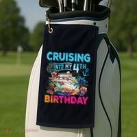 Cruising Into My 4th Birthday Trip Cruise Birthday Vacation Golf Towel thumb 2