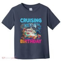 Cruising Into My 4th Birthday Trip Cruise Birthday Vacation Toddler T-Shirt thumb 0