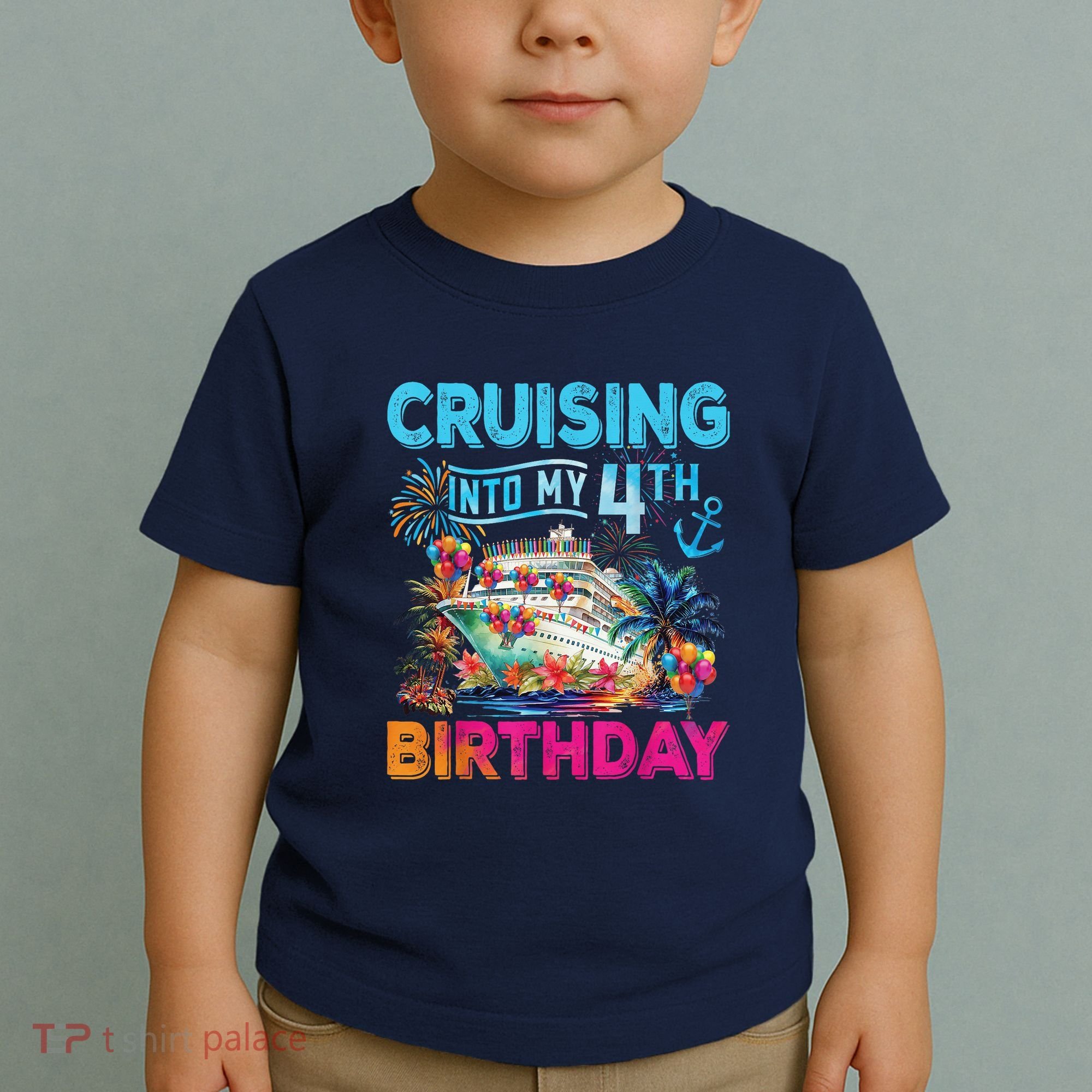 Cruising Into My 4th Birthday Trip Cruise Birthday Vacation Toddler T-Shirt
