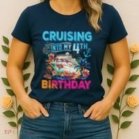 Cruising Into My 4th Birthday Trip Cruise Birthday Vacation Women's T-Shirt thumb 2