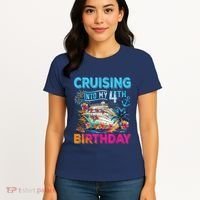 Cruising Into My 4th Birthday Trip Cruise Birthday Vacation Women's T-Shirt thumb 4