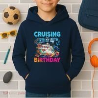 Cruising Into My 4th Birthday Trip Cruise Birthday Vacation Kids Hoodie thumb 2