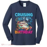 Cruising Into My 4th Birthday Trip Cruise Birthday Vacation Kids Long Sleeve Shirt thumb 0