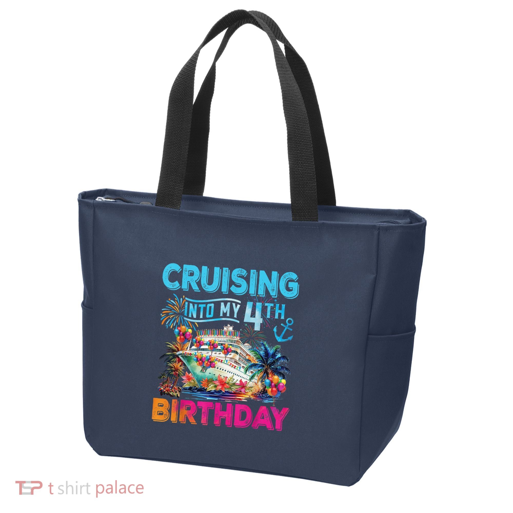 Cruising Into My 4th Birthday Trip Cruise Birthday Vacation Tote Bag