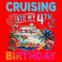 Cruising Into My 4th Birthday Trip Cruise Birthday Vacation Santa Hat thumb 1
