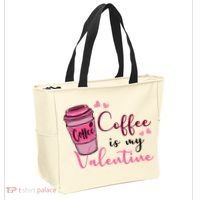 Coffee Is My Valentine Cute Coffee Lover Tote Bag thumb 2