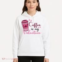Coffee Is My Valentine Cute Coffee Lover Hoodie thumb 5