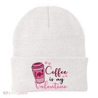 Coffee Is My Valentine Cute Coffee Lover Beanie thumb 0