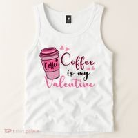 Coffee Is My Valentine Cute Coffee Lover Tank Top thumb 2