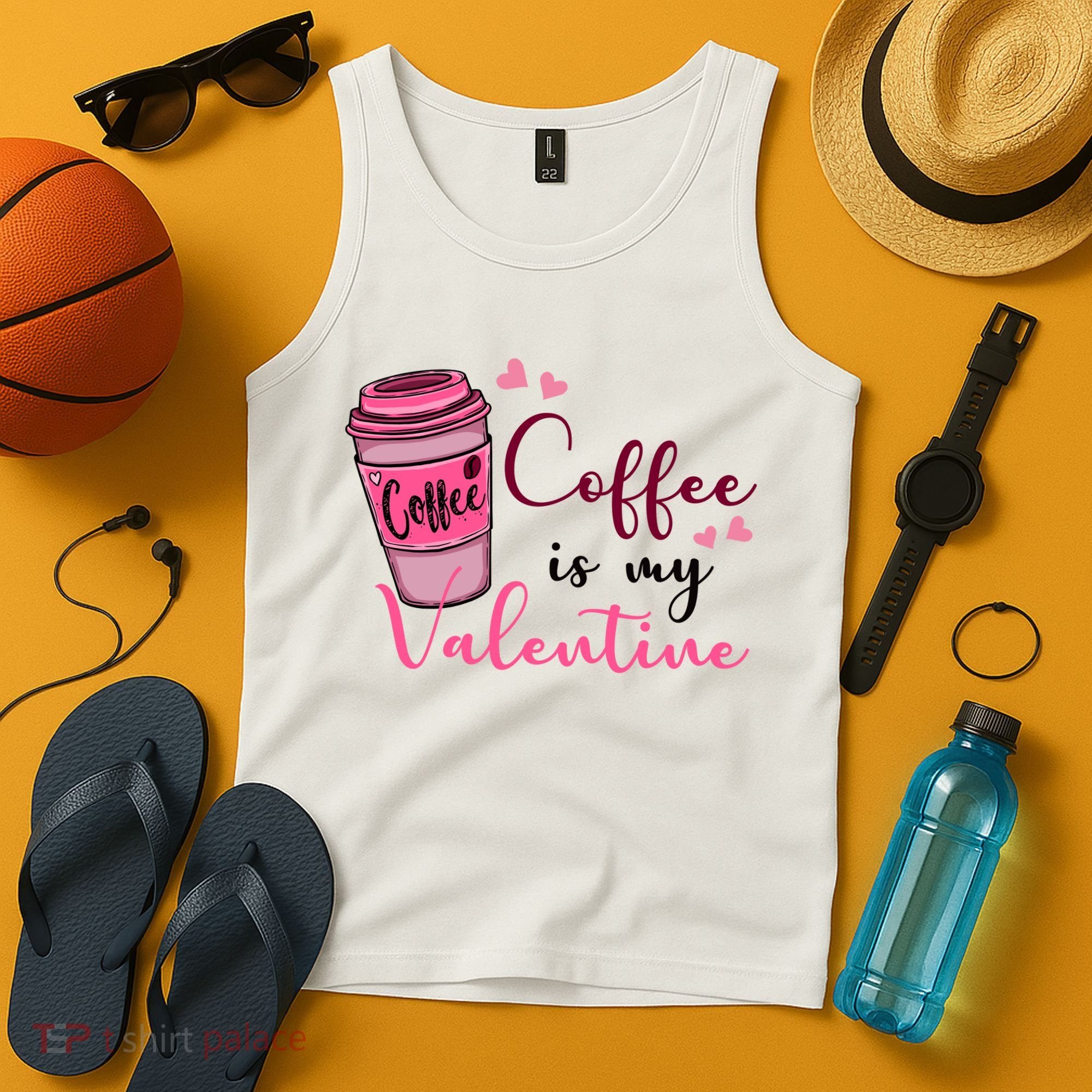 Coffee Is My Valentine Cute Coffee Lover Tank Top