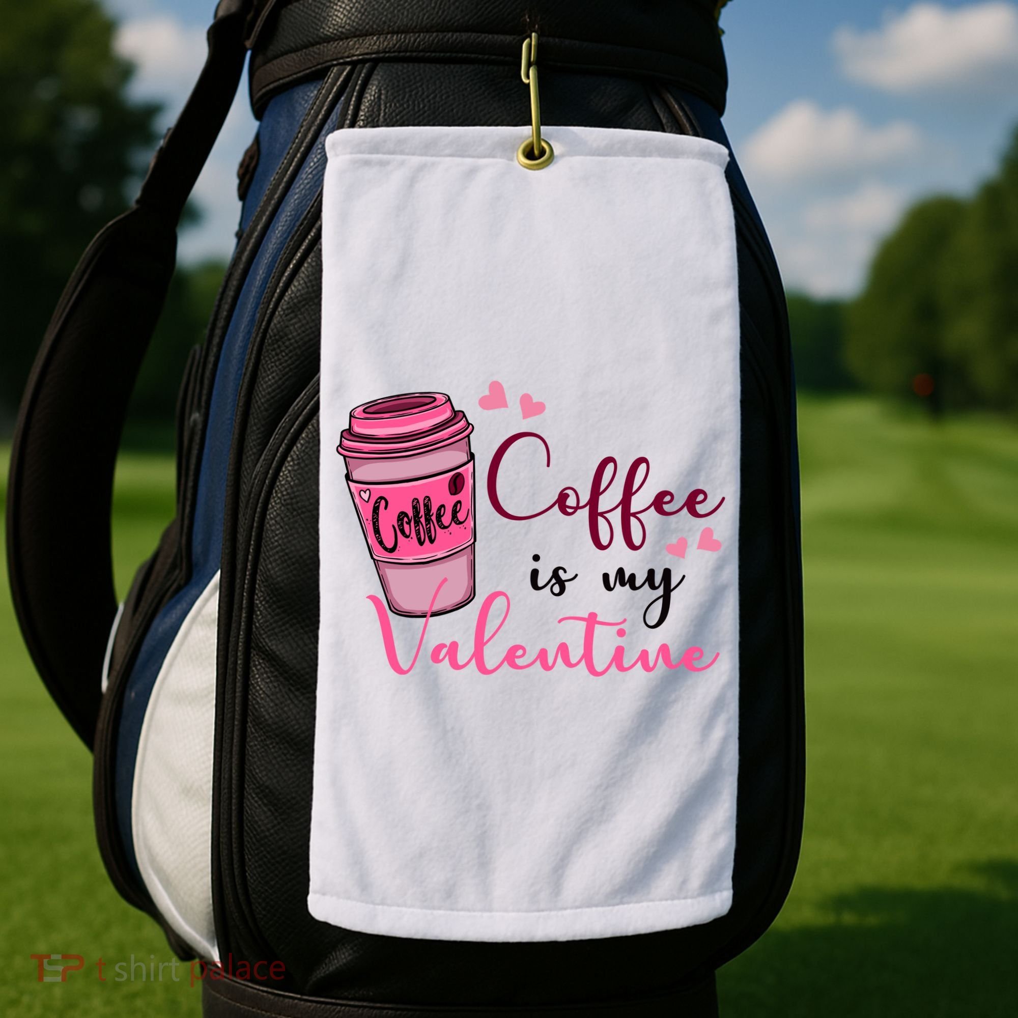 Coffee Is My Valentine Cute Coffee Lover Golf Towel