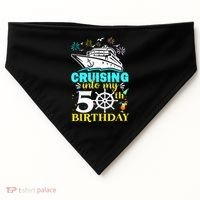 Cruising Into My 50th Birthday 50 Year Old Cruise Birthday USA-Made Doggie Bandana thumb 0