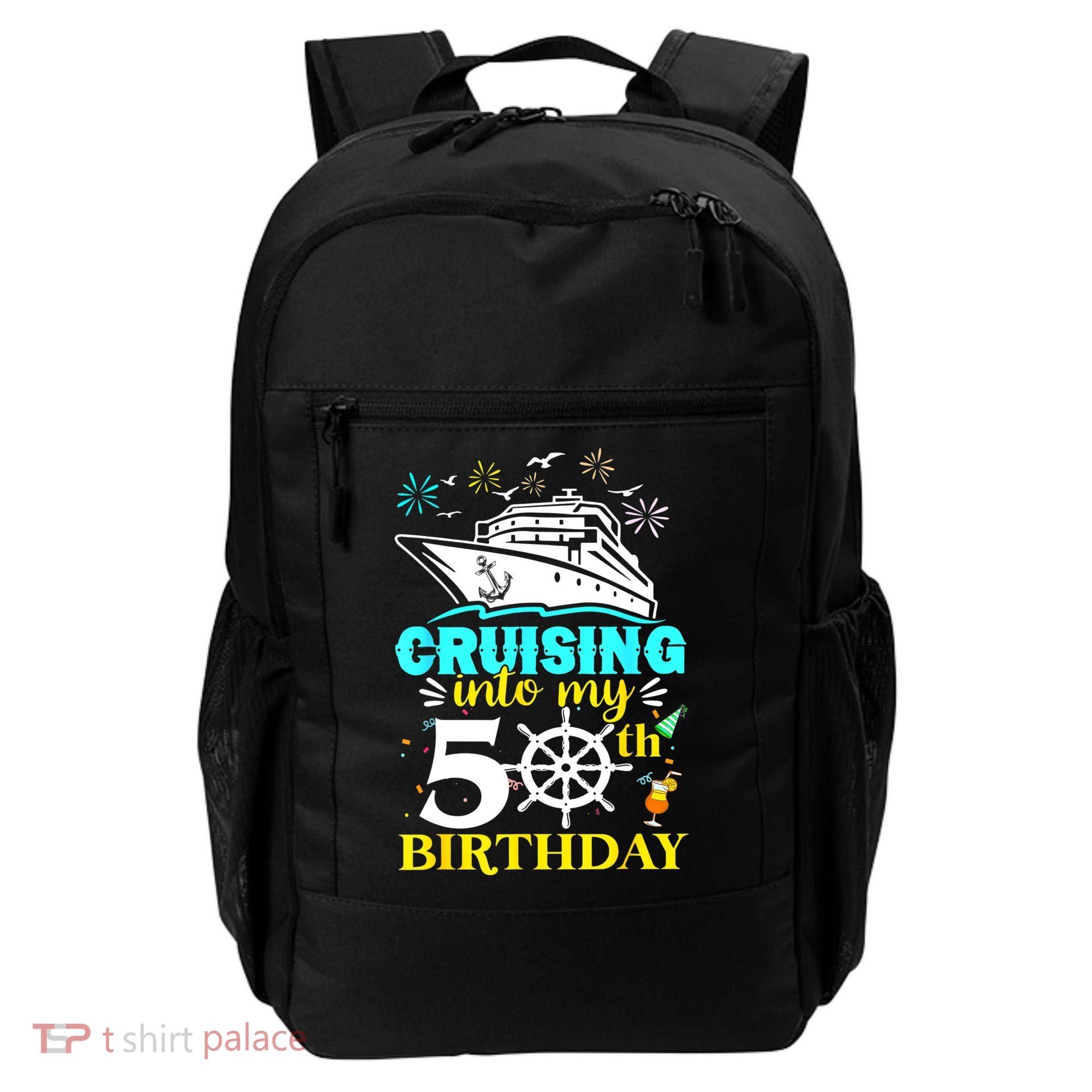Cruising Into My 50th Birthday 50 Year Old Cruise Birthday Backpack
