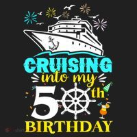 Cruising Into My 50th Birthday 50 Year Old Cruise Birthday Hat thumb 2