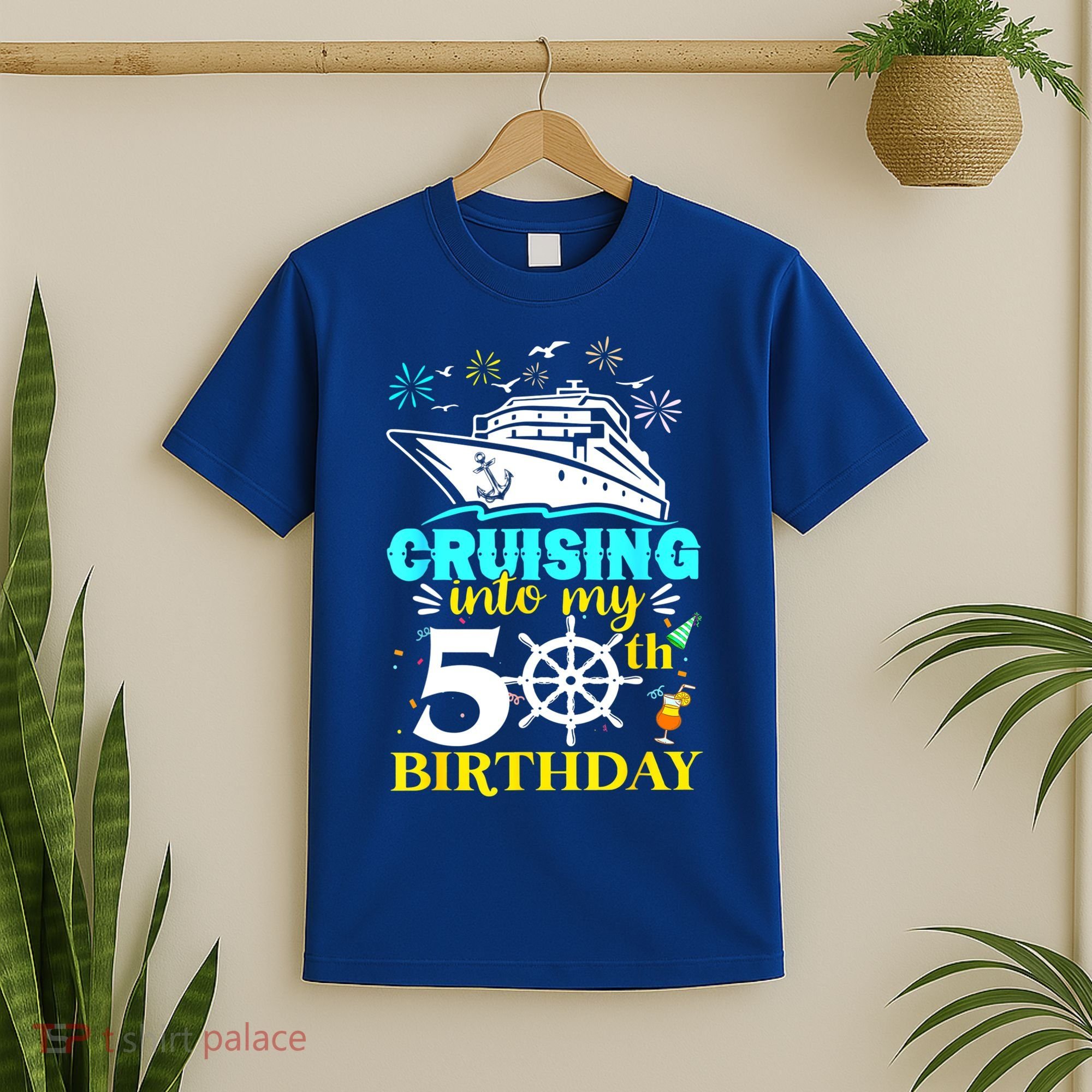 Cruising Into My 50th Birthday 50 Year Old Cruise Birthday T-Shirt