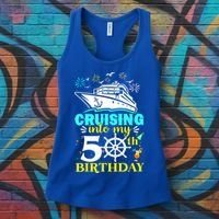 Cruising Into My 50th Birthday 50 Year Old Cruise Birthday Women's Tank Top thumb 3