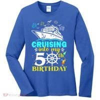 Cruising Into My 50th Birthday 50 Year Old Cruise Birthday Women's Long Sleeve Shirt thumb 0