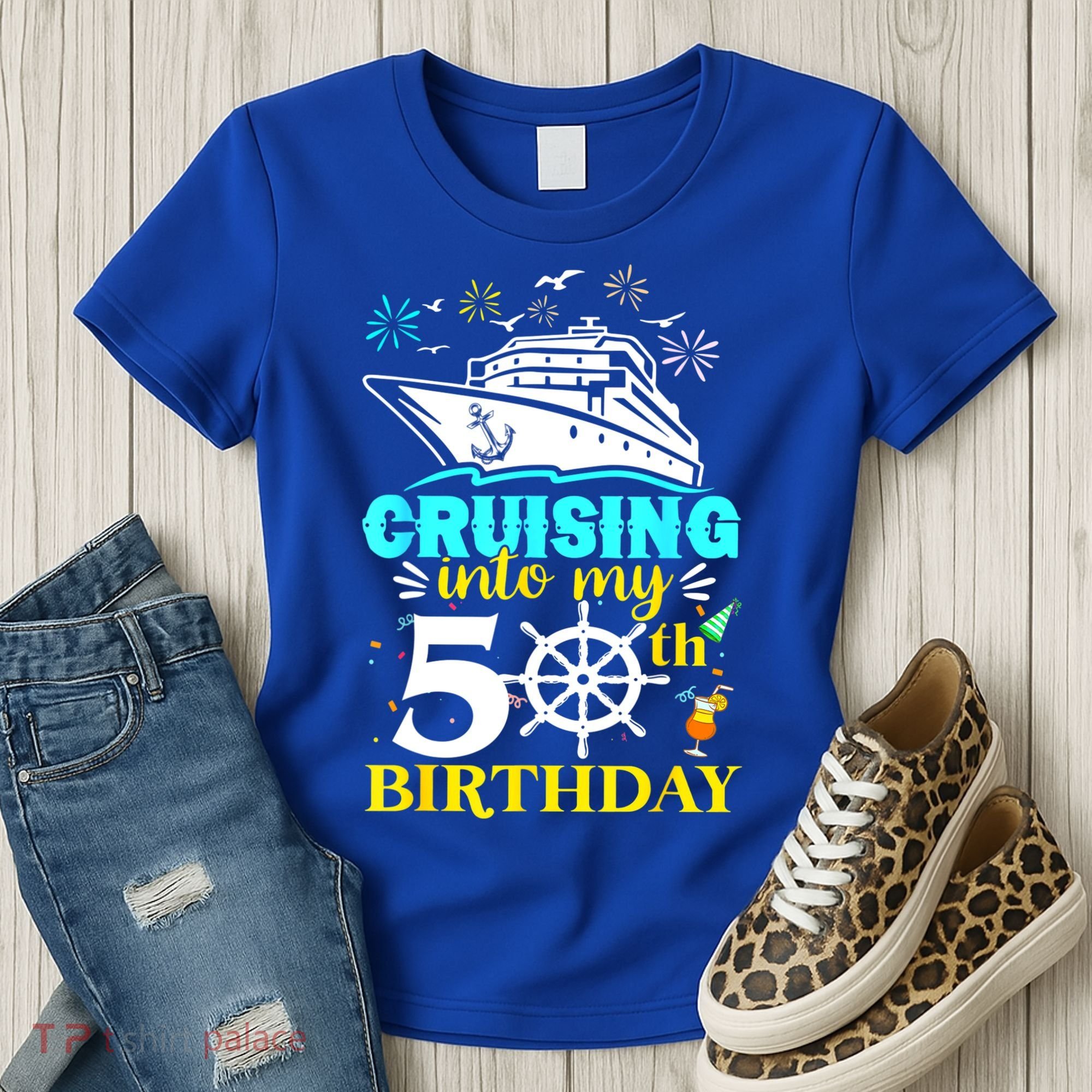 Cruising Into My 50th Birthday 50 Year Old Cruise Birthday Women's T-Shirt