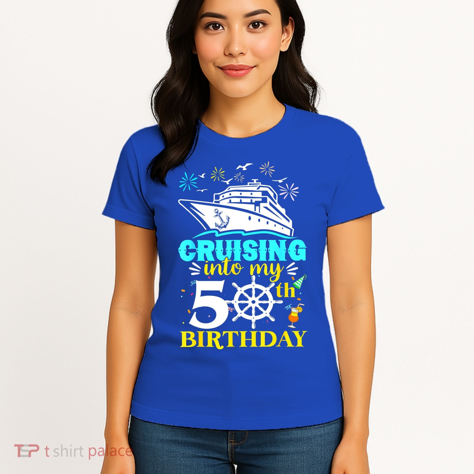 Cruising Into My 50th Birthday 50 Year Old Cruise Birthday Women's T-Shirt