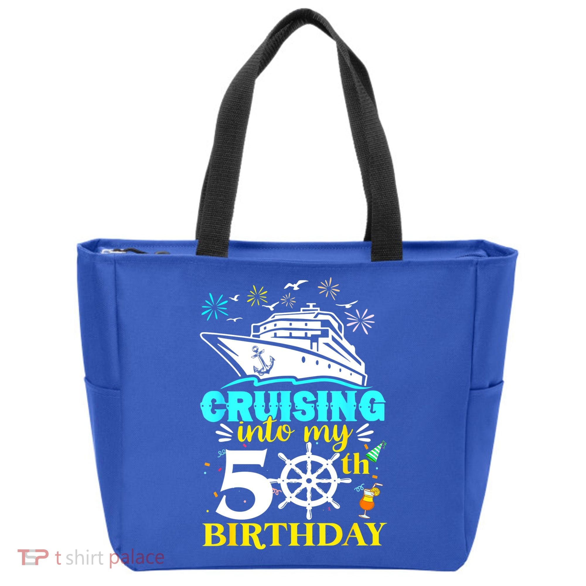 Cruising Into My 50th Birthday 50 Year Old Cruise Birthday Tote Bag