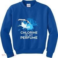 Chlorine Is My Perfume Swimming Great Gift Kids Sweatshirt thumb 0