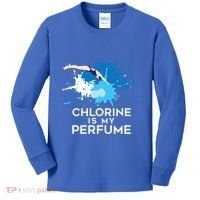 Chlorine Is My Perfume Swimming Great Gift Kids Long Sleeve Shirt thumb 0