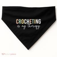 Crocheting Is My Therapy USA-Made Doggie Bandana thumb 0