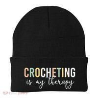 Crocheting Is My Therapy Beanie thumb 0