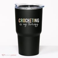 Crocheting Is My Therapy Tumbler thumb 0