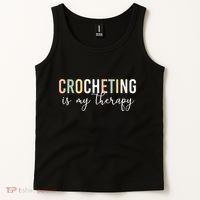 Crocheting Is My Therapy Tank Top thumb 2